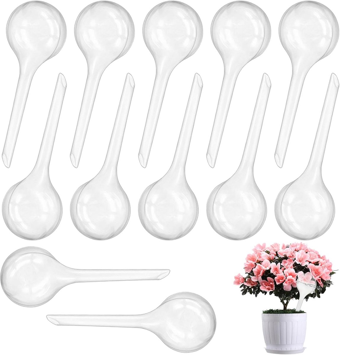 SnelShoppen - 12 Stuks Automatische Irrigatieballen voor Planten - Transparante Gietballen 70ml - Duurzaam Kunststof voor Zelfbewatering Binnen en Bui