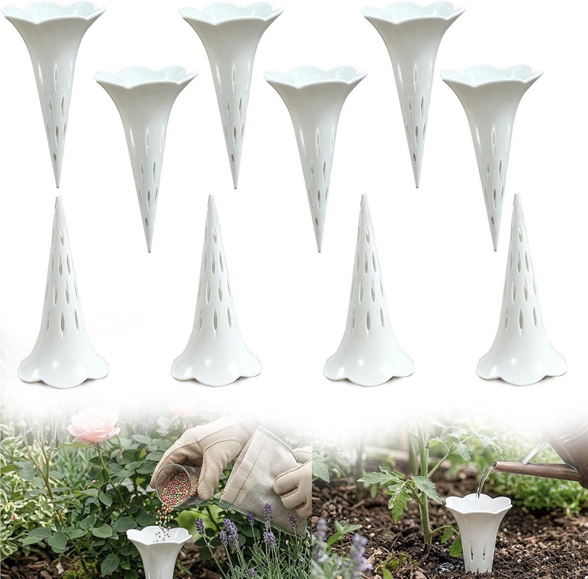 SnelShoppen - Gietkegels Set van 10 - Irrigatie en Plantenmestspiesen voor Diepe Wortelbewatering van Potplanten - Ideaal voor Tuin, Balkon en Binnenp
