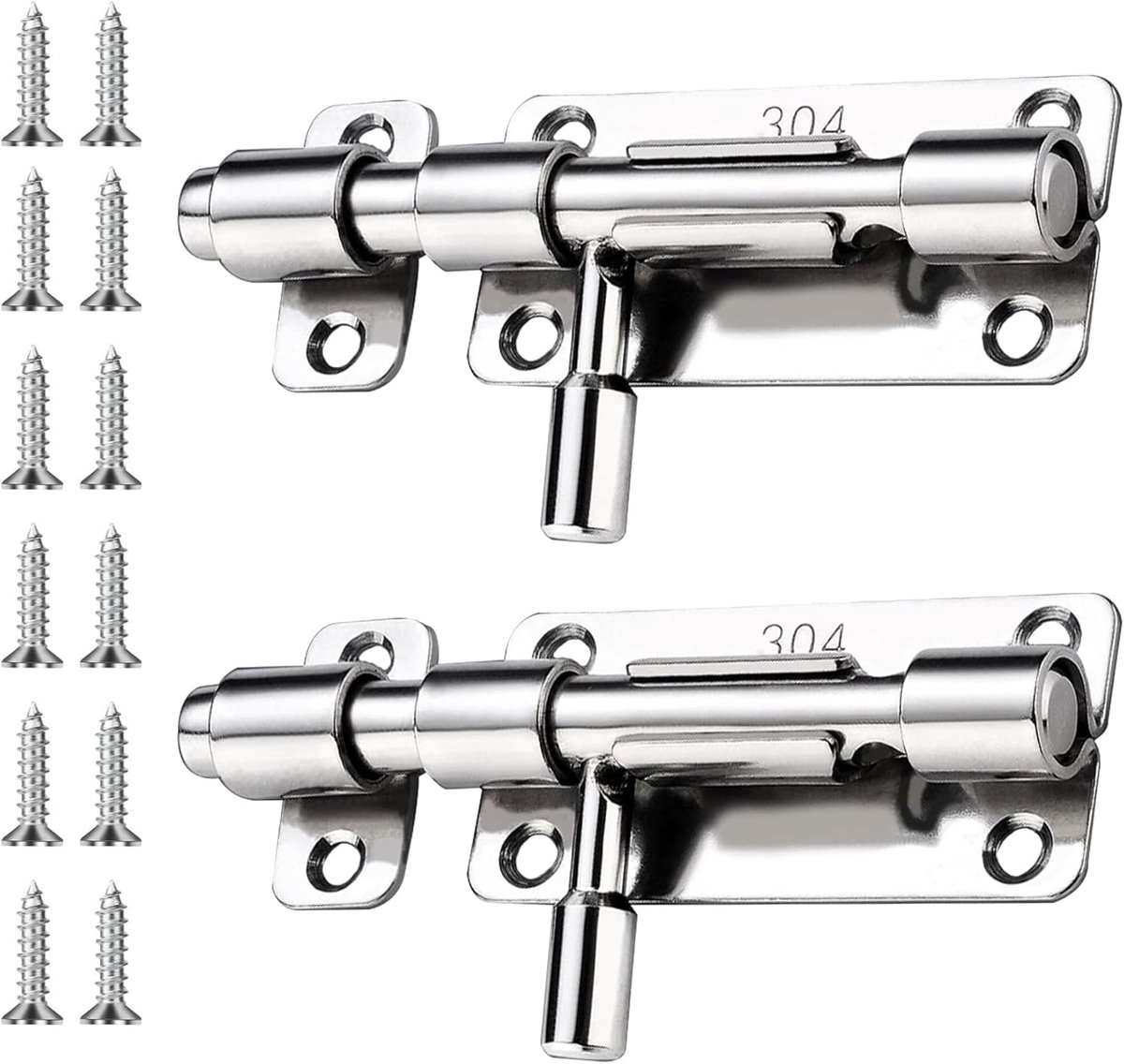 SnelShoppen - 2 Pcs Deurslot Sliding Protectors - RVS Beveiligingsslot - Roestvrij en Corrosiebestendig voor Deuren en Ramen - Zilver - Perfect voor B