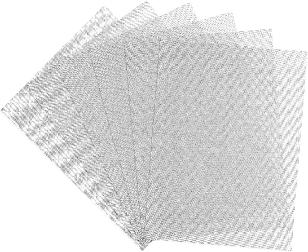 SnelShoppen - Pack van 6 Geperforeerde RVS Platen 20 x 15 cm 40 Mesh Draadgaas Fijn Gaas Tegen Insecten Ventilatie Rooster Tuinfilter Net