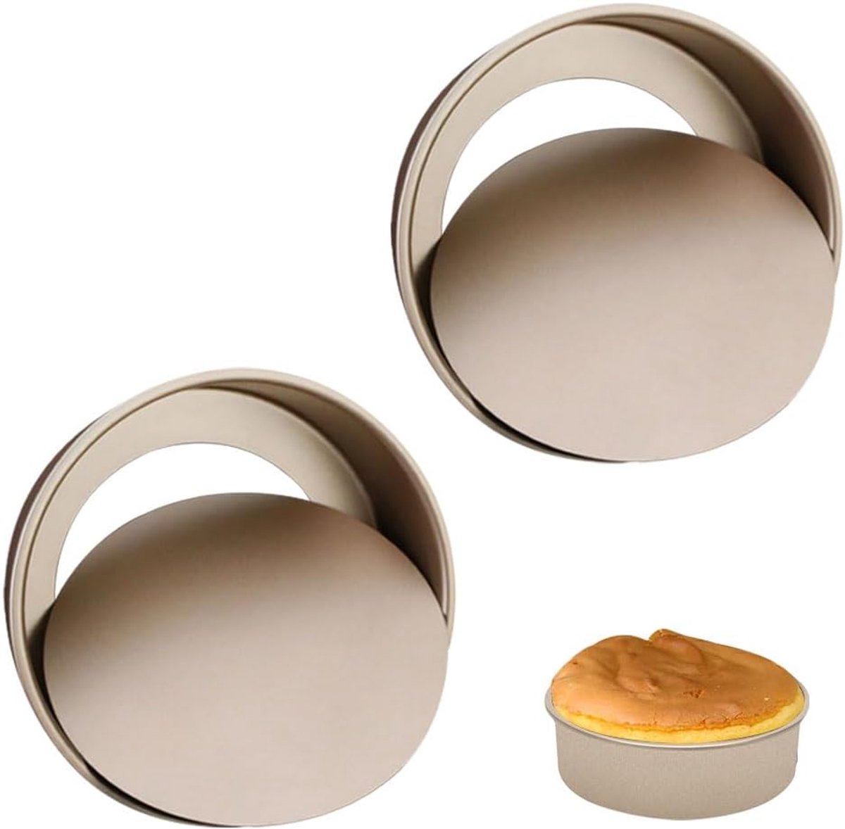 Bakvorm Rond 10 cm - 2-delige Springvorm Set - RVS met Antiaanbaklaag - Perfect voor Taarten en Brownies - ShopVlot