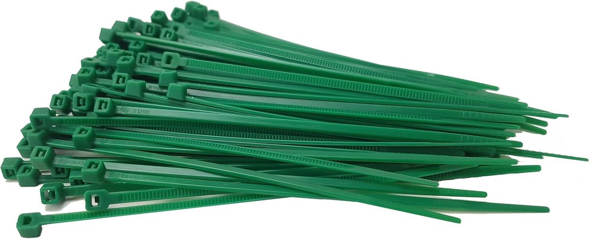 SnelShoppen - Kabelbinders 100 mm Groen - 100 Stuks - Ideaal voor PC Kabels, Doe-het-zelf, Organisatie, Huishouden, Kantoor en Tuin
