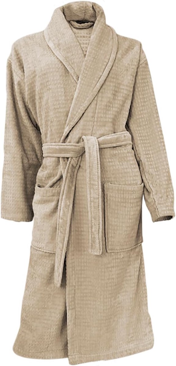 Badjas Velour Katoen - sand - L