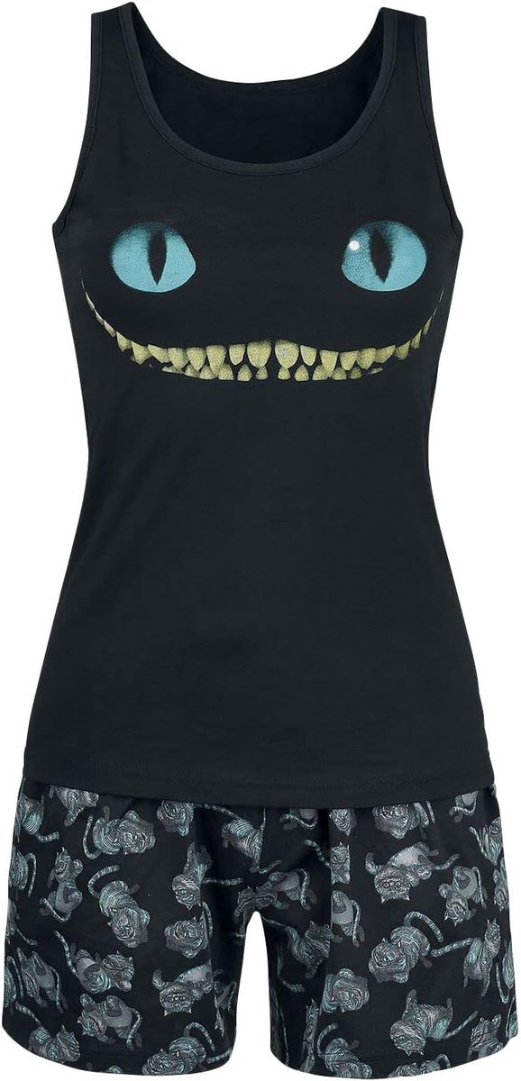 Alice in Wonderland Cheshire Cat - Smile Pyjama zwart