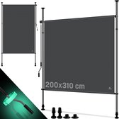 KESSER® Klemmmarkise – Verticaal Zonnescherm, Uittrekbaar & Inkijkdicht | Balkon Zonwering & Windscherm met Handmatige Slag zonder Boren | Geschikt voor Tuin & Terras, Waterdicht