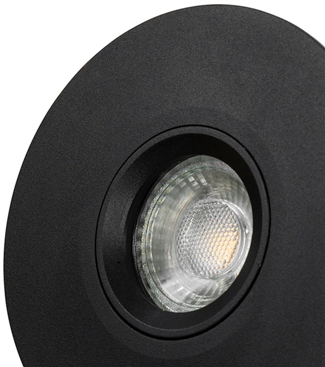 Platte LED inbouwspot Janis rond zwart - 3 lichtstanden - boorgat 60mm