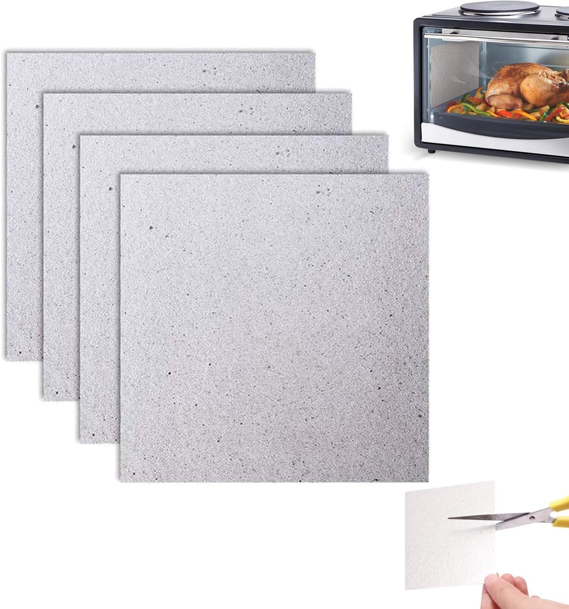 Microwave accessoires kit 4 stuks - 13 * 13 cm - hittebestendig - voorkomt vermindering efficiëntie - ShopVlot