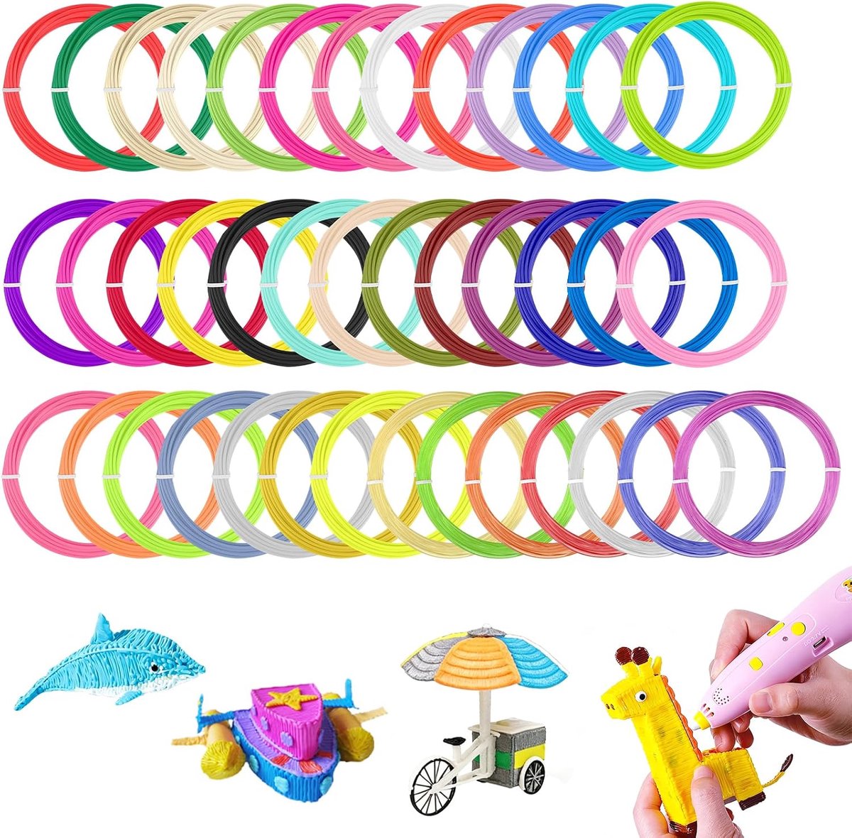 40 kleuren 3D pen filament PLA 1,75 mm 3D print pen filament set