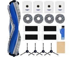 Shengo T30 Reserveaccessoires, 18 stuks robotstofzuigeraccessoires met 1 hoofdborstel, 4 filters, 4 zijborstels, 4 dweildoeken, 4 antibacteriële stofzakken, 1 reinigingsborstel
