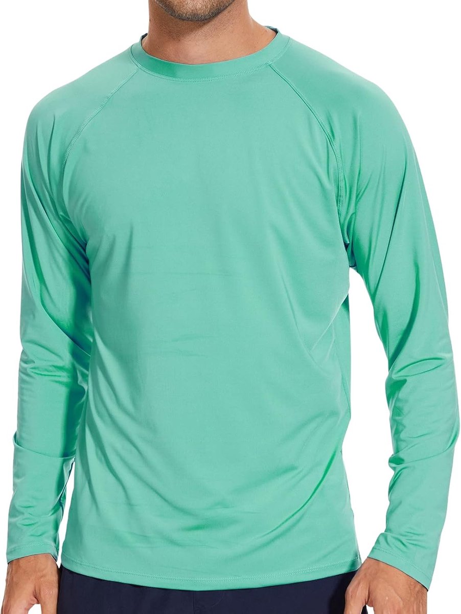 Rash Guards shirt met lange mouwen voor heren, kleurecht, uv-bescherming, functioneel shirt met lange mouwen, sneldrogend, ademend, wandelshirt, UPF 50+, zonwering, voor jongens, surfen,