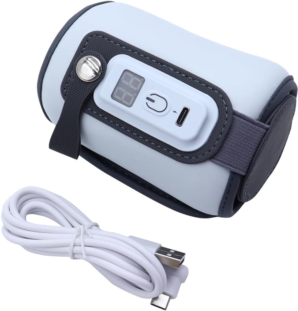 Flessenwarmer, flessenthermostaat, USB-fleswarmer, reistas, verstelbare 5-traps flessenverwarmer, afdekking met lcd-display, voor melk en levensmiddelen