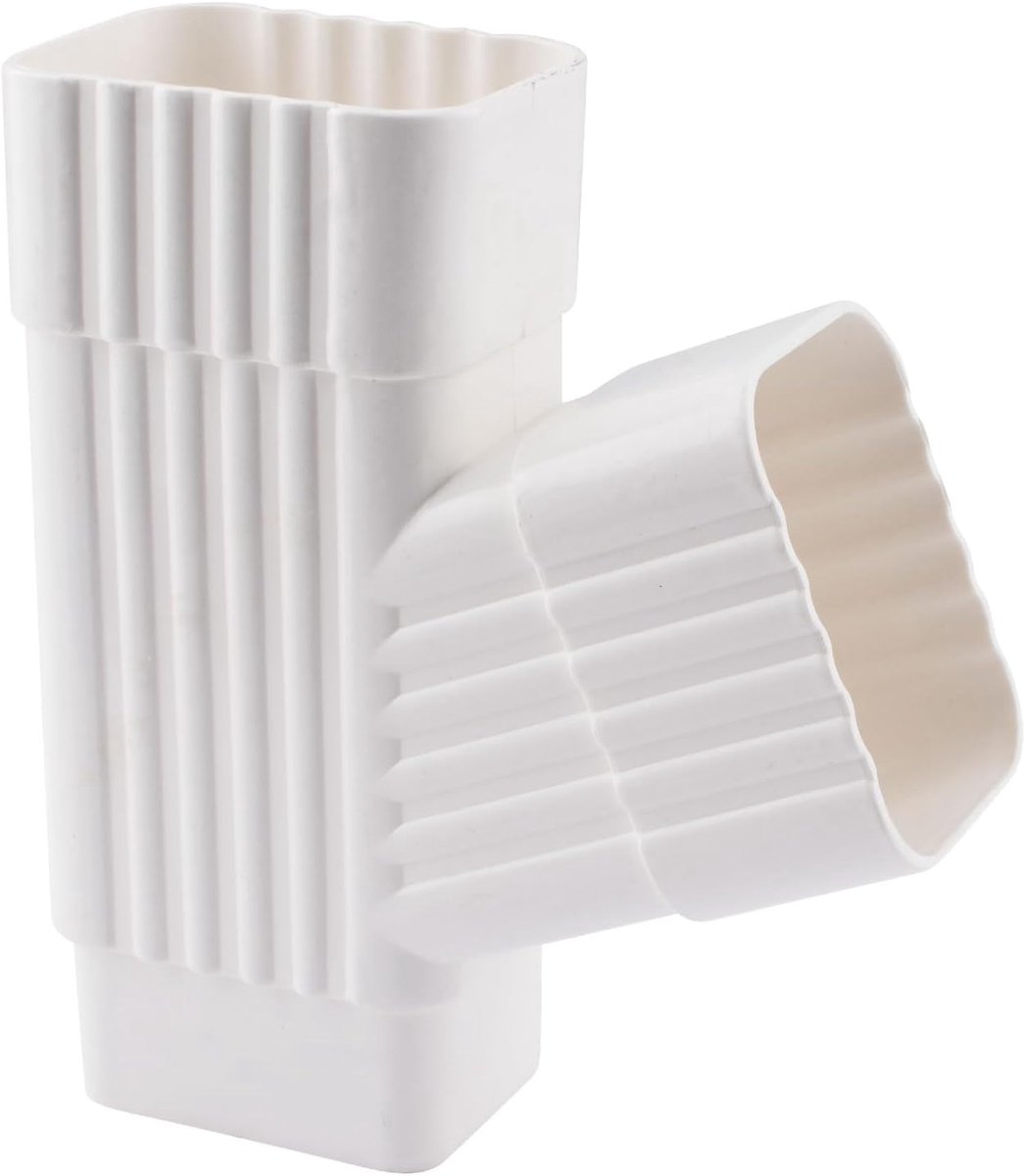 1 Pack Downspout Y-connector, 2 x 3 PVC goot Y-connector witte regengoot regengoot downspout accessoire voor regenwaterafvoer (2 x 3 inch)