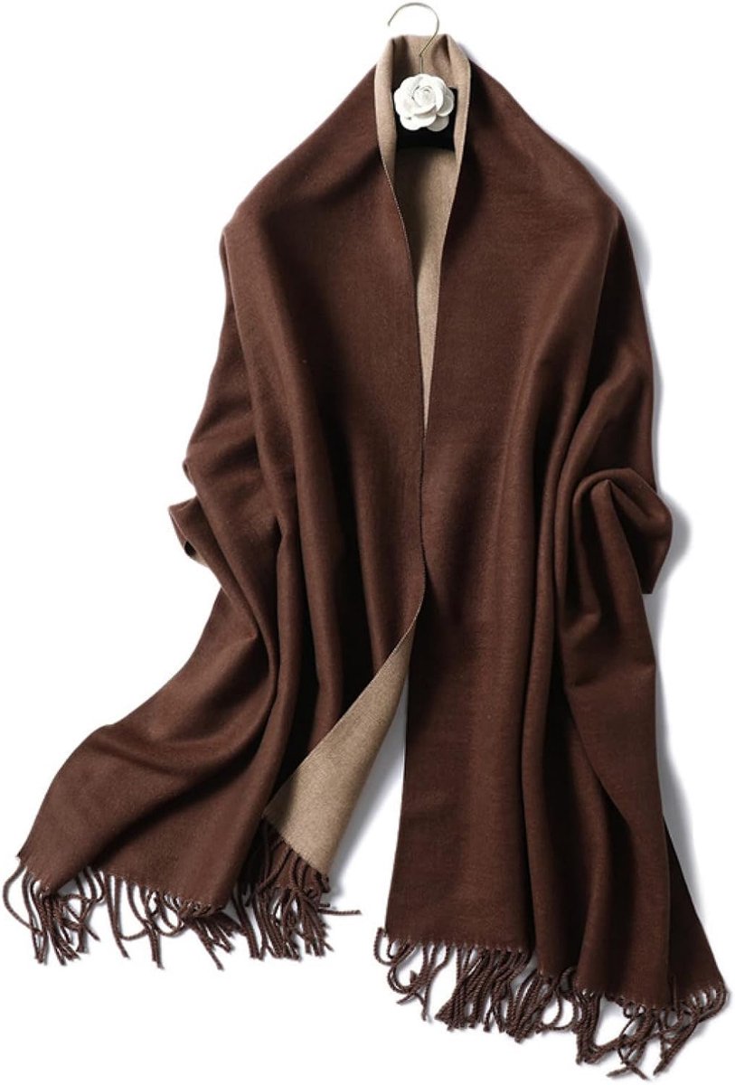 Damessjaal warme kasjmier sjaal winter sjaal wraps vrouwen dubbele kant pashmina solide deken stola's dame luxe sCA