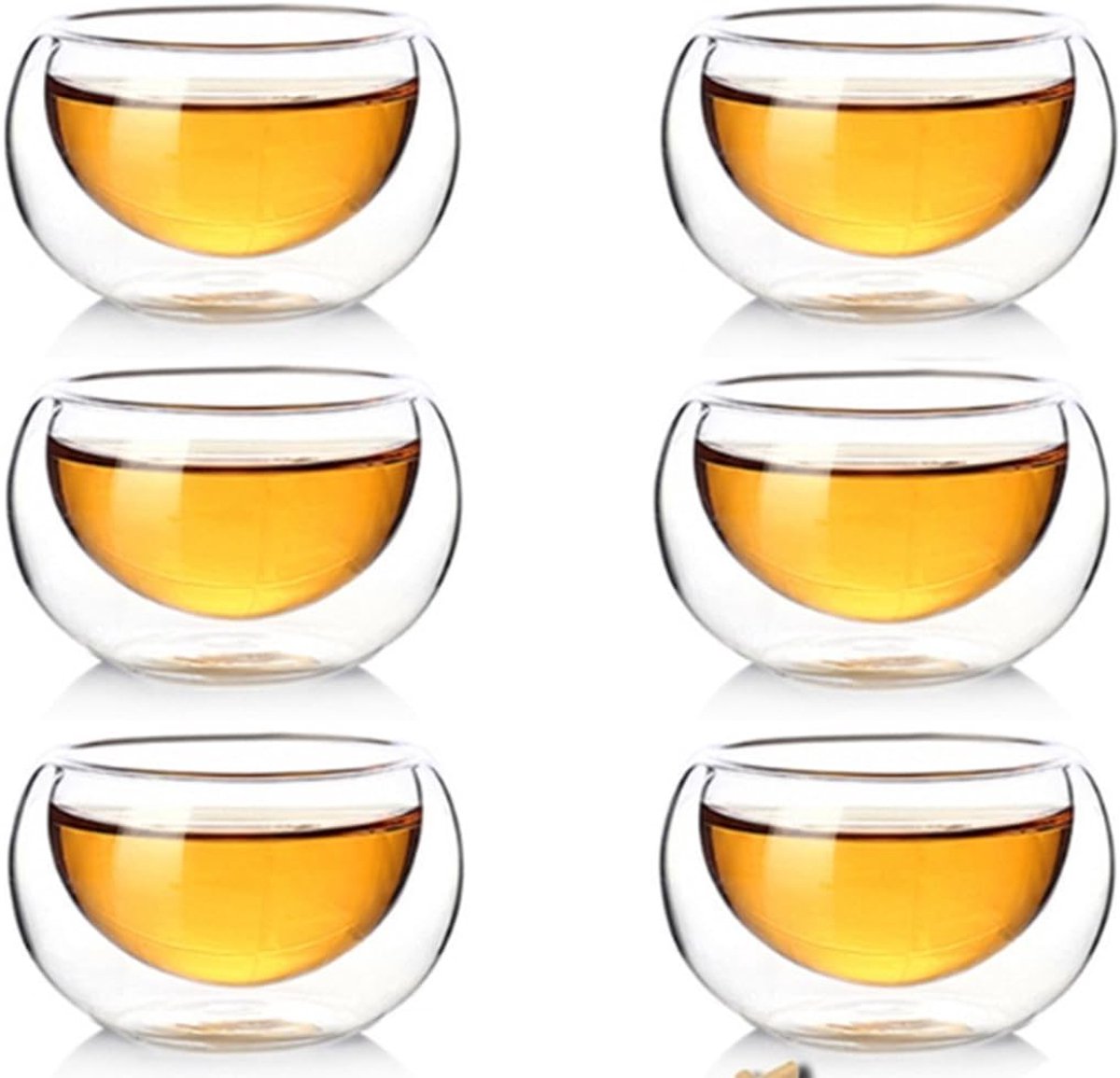 Dubbelwandige glazen koffiemokken, geïsoleerd glas, theekopje, hittebestendig dubbellaags theekopje, 50 ml, 10-delige set