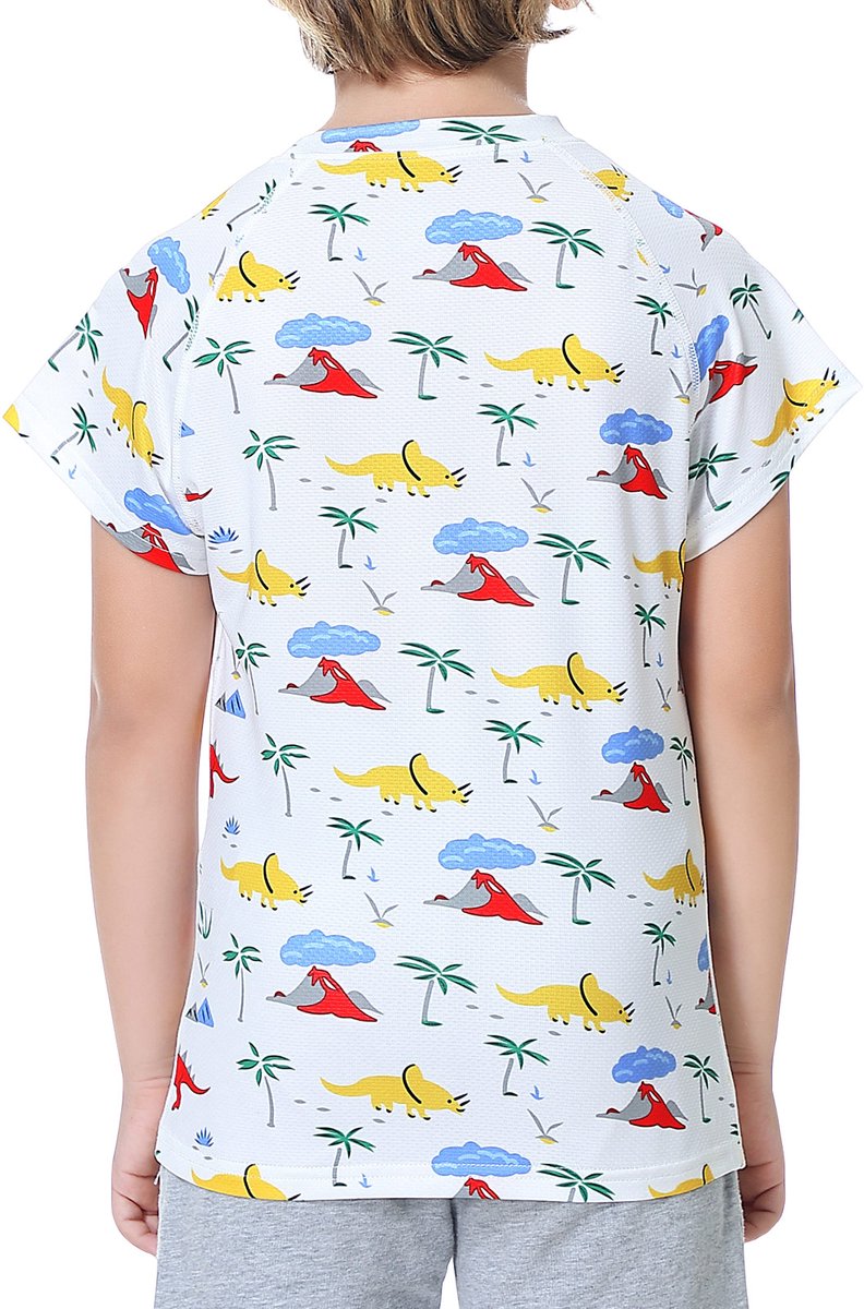 Zwempakken Kinderen UPF50+ bescherming tegen de zon, huiduitslagbescherming, zwemkleding Korte mouwen, sneldrogende zwemshirts, rashguard badmode voor lente, zomer, zwemmen，Geschikt voor allerlei buitensporten sportshirt.