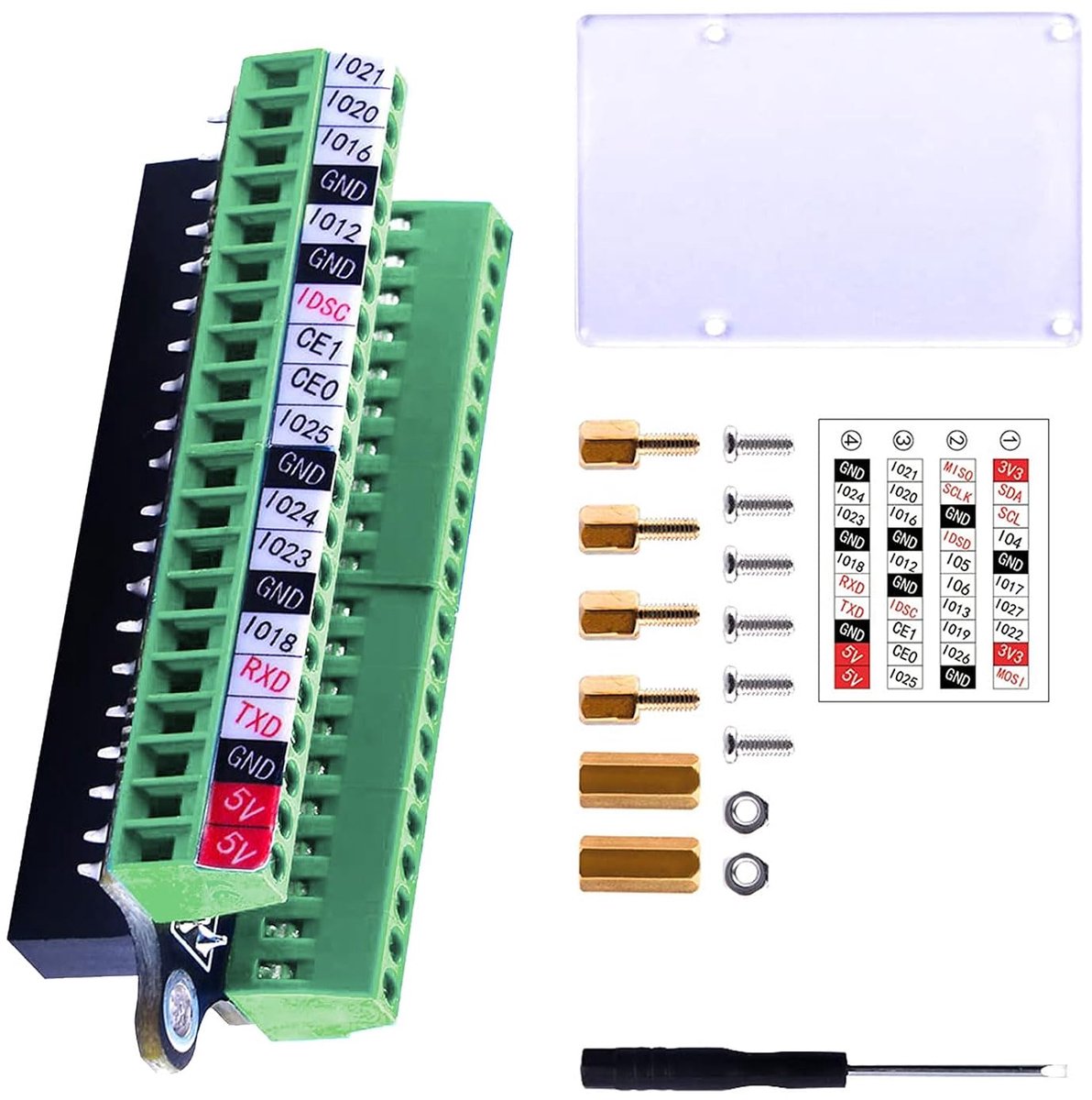 Micro-GPIO klemlijst, breakout boardmodule Binghe Mini terminal uitbreidingskaart voor Raspberry Pi 4B/3B+/3B/2B