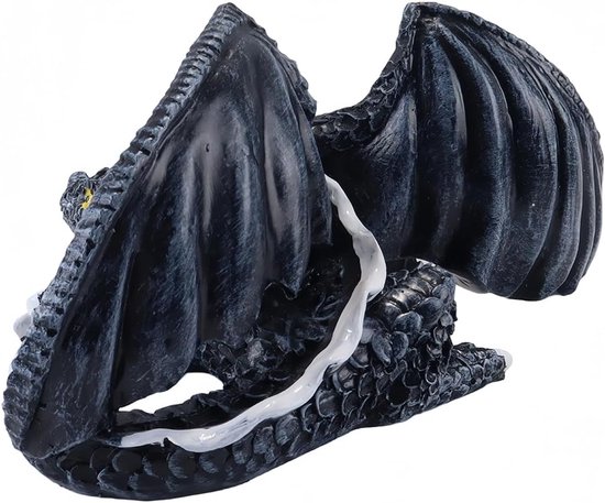 Grote hurkende draak sculptuur draak bewaker beeldjes hars tuin standbeeld outdoor gothic decoratie voor patio gazon waterspuwer — afbeelding 4