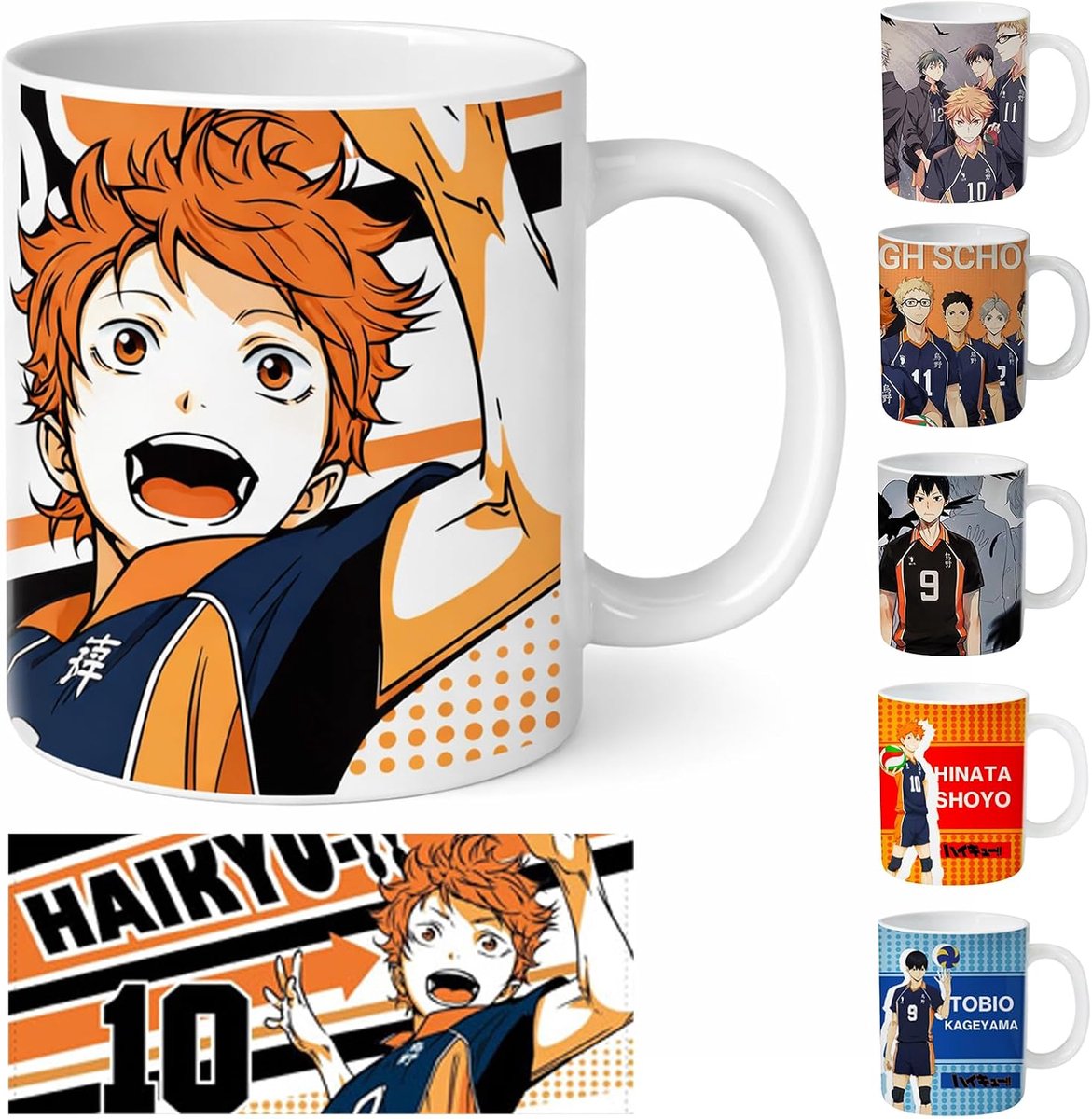 Mok, 400 ml Anime mok, Kageyama Tobio Karasuno mok, Nishinoya mok, keramische koffiemok, theekop, cadeau voor verjaardag, afstuderen, Kerstmis, Halloween