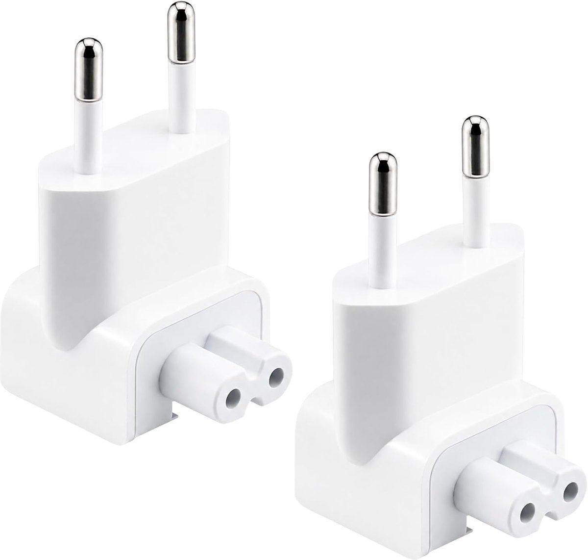 2 stuks EU-stekkeradapter voor Apple Power Adapter MacBook oplader AC-adapter EU stekker naar reisadapter Europa, compatibel met Apple iPad, USB-C voeding, 200 W 5 A snellaadadapter, wit