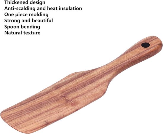 Pannenkoeken Schop Slijtvastheid Keuken Flipper Spatels Hittebestendigheid Omelet Spatel Houten Spatel Turner Kookbenodigdheden Kookgerei(Klein) — afbeelding 4