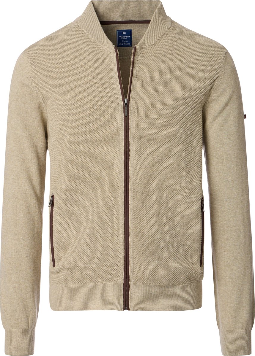 Redmond heren vest katoen - met rits - beige