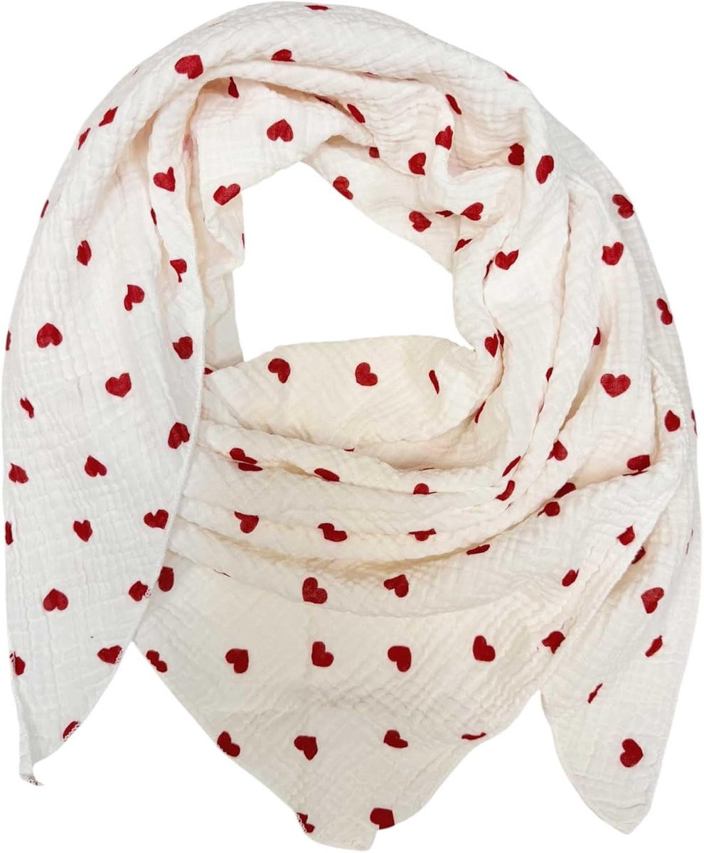 Driehoek gebreide sjaal regenboog hart lente sjaal 100% katoen Made in Italy Fashion doek driehoekige sjaal stola herfst lente doek kleurverloop hart regenboog