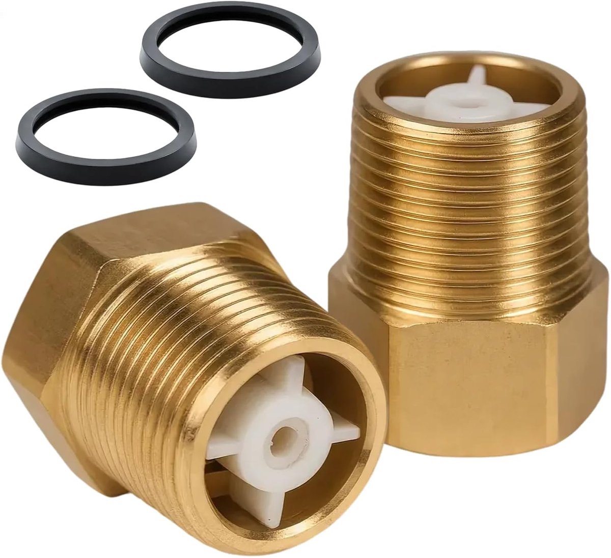 2 stuks terugslagklep van messing, 3/4 inch, afvalwaterterugslagklep, Cla Pet terugslagklep met binnen- en buitendraad, robuust en duurzaam, voor waterleiding, tuin, boiler