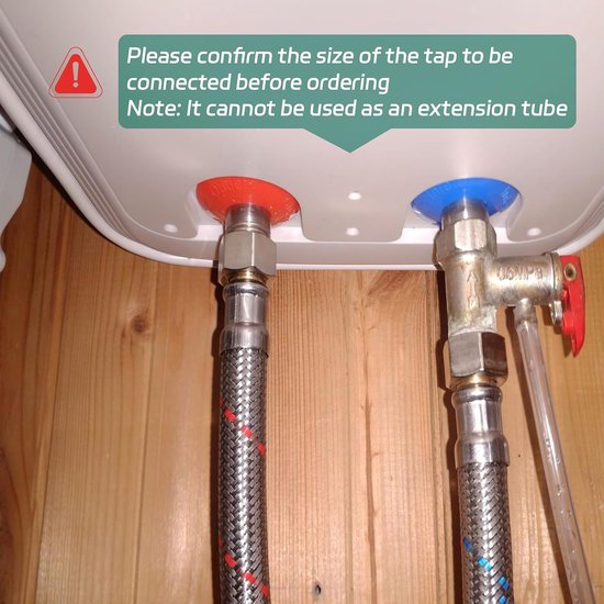 2 stuks flexibele slang, 80 cm, G3/8 inch vrouwelijk, M10 mannelijke aansluitslang, armatuur, roestvrij stalen pantserslang, kraanslang voor keuken, mengkraan — afbeelding 4
