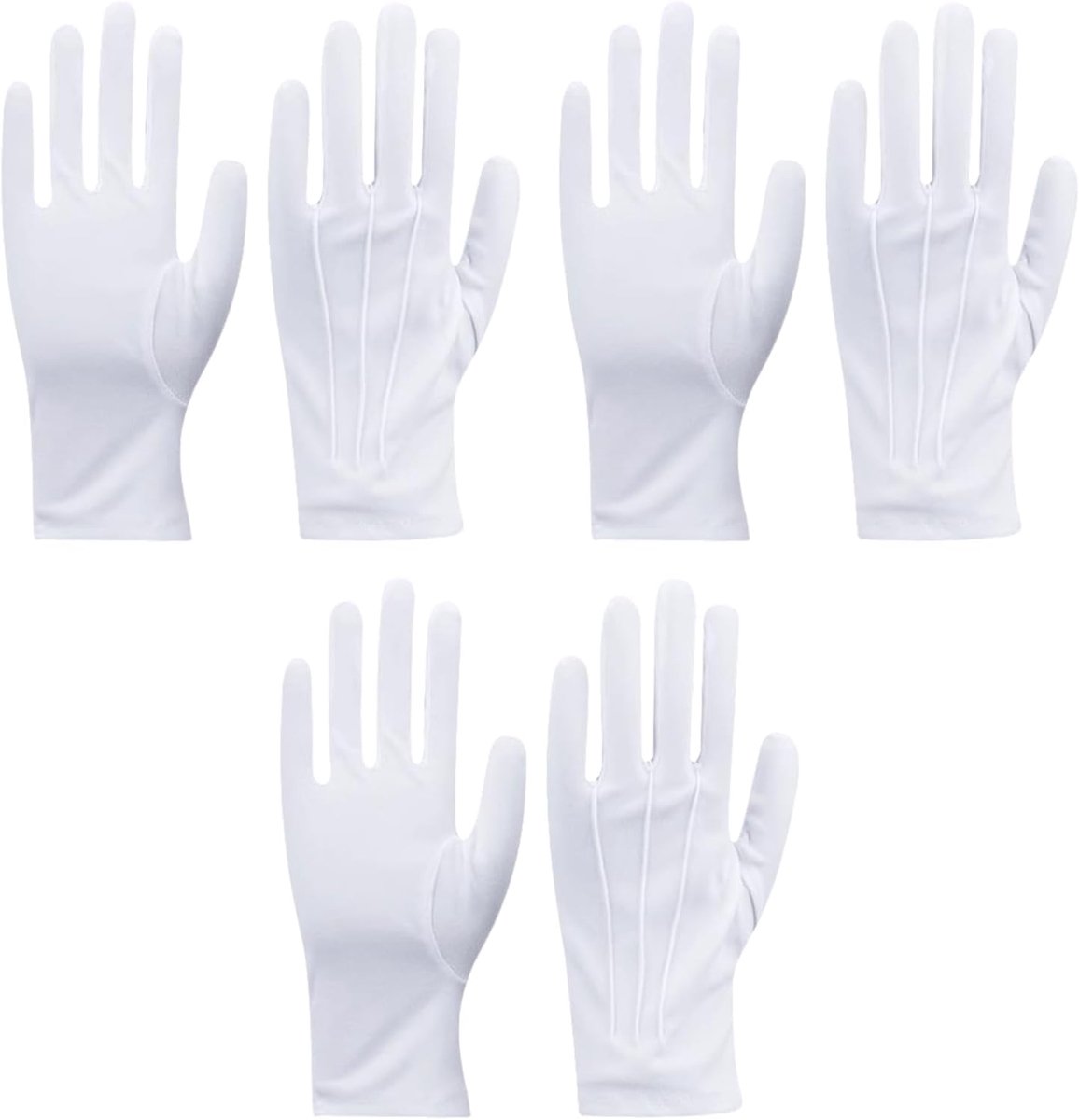 Handschoenen, dunne katoenen handschoenen, nylon katoenen handschoenen, witte paradehandschoenen, etiquette, inspectiehandschoenen voor politie, formele smoking, erewacht en speciale
