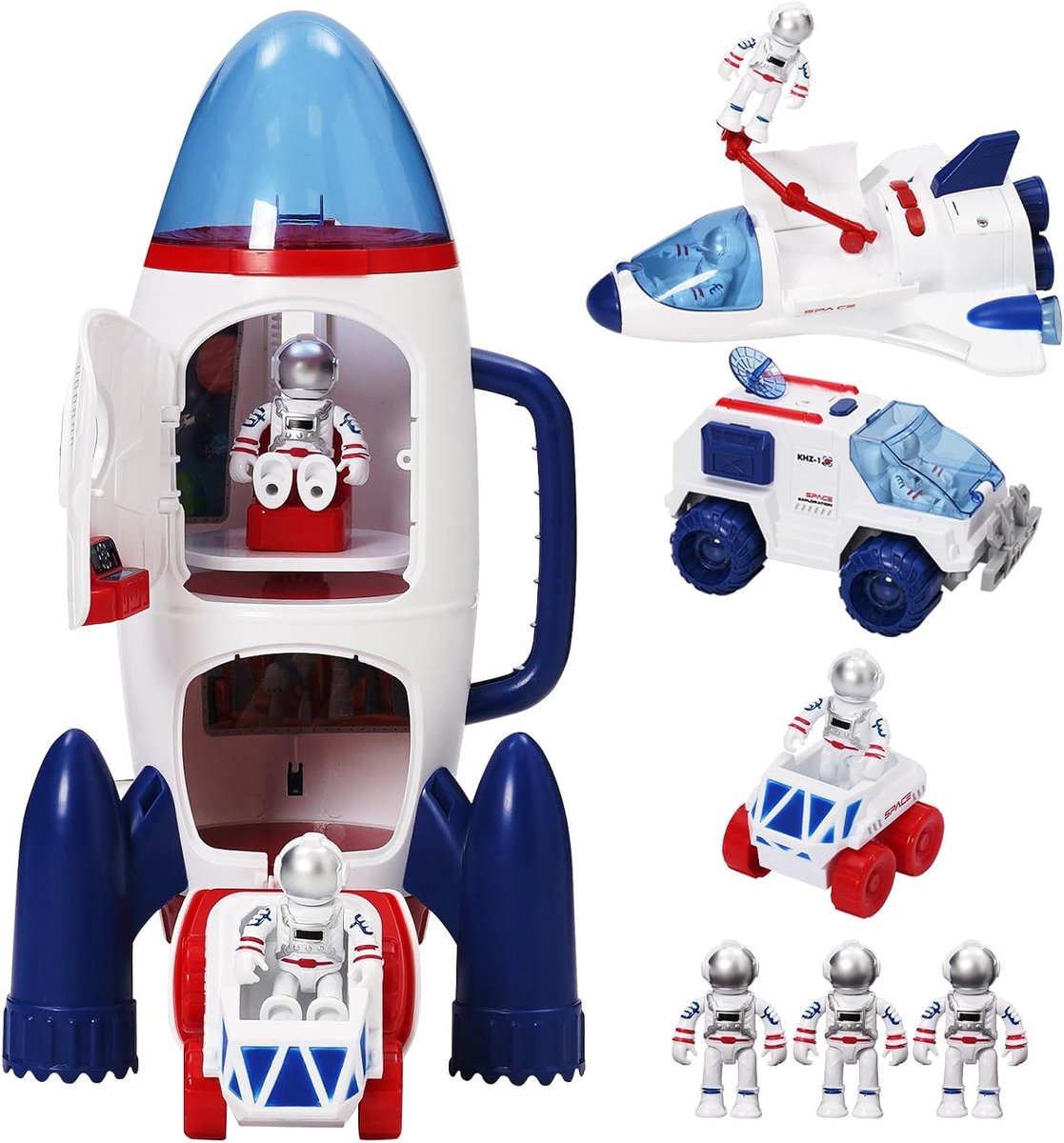 Spaceshuttle raketten kinderspeelgoed, spaceshuttle speelgoed met licht en geluidseffecten, spaceshuttle speelgoed, space odyssey en astronauten, cadeau's voor kinderen
