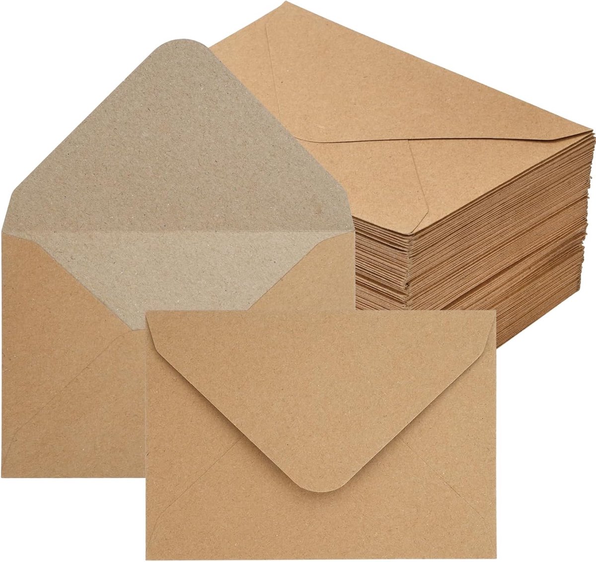 50 enveloppen DIN B6 bruin kraftpapier 130 g/m² - 17,6 x 12,5 cm