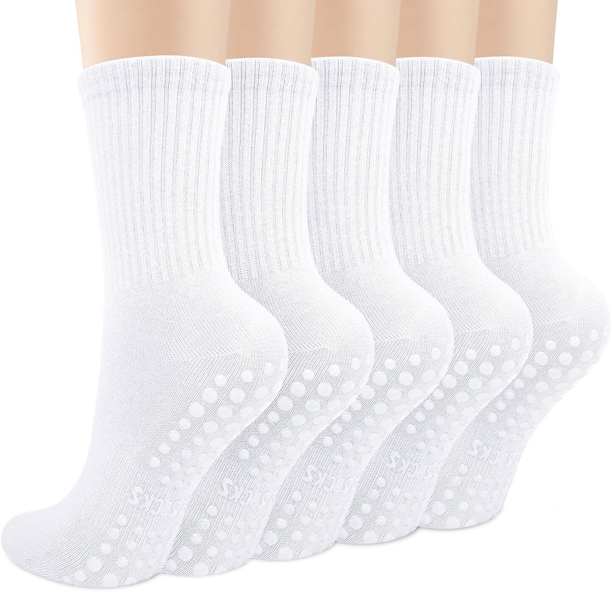 Sokken, yogasokken, zacht katoen, antislipsokken, antislip, voor dames, voor ballet, barre, dans, gym, fitness, workout, trampoline, ziekenhuis, thuis