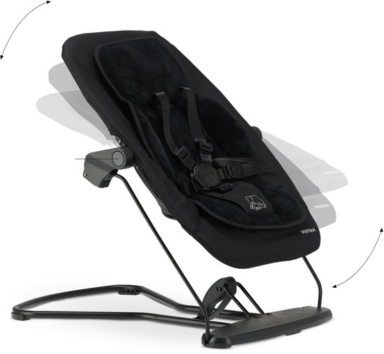Deryan Curve Luxe Kinderstoel - Inclusief Wipstoel & Inlegkussen- Newborn Set - Meegroei Kinderstoel - Zwart van Deryan — afbeelding 2