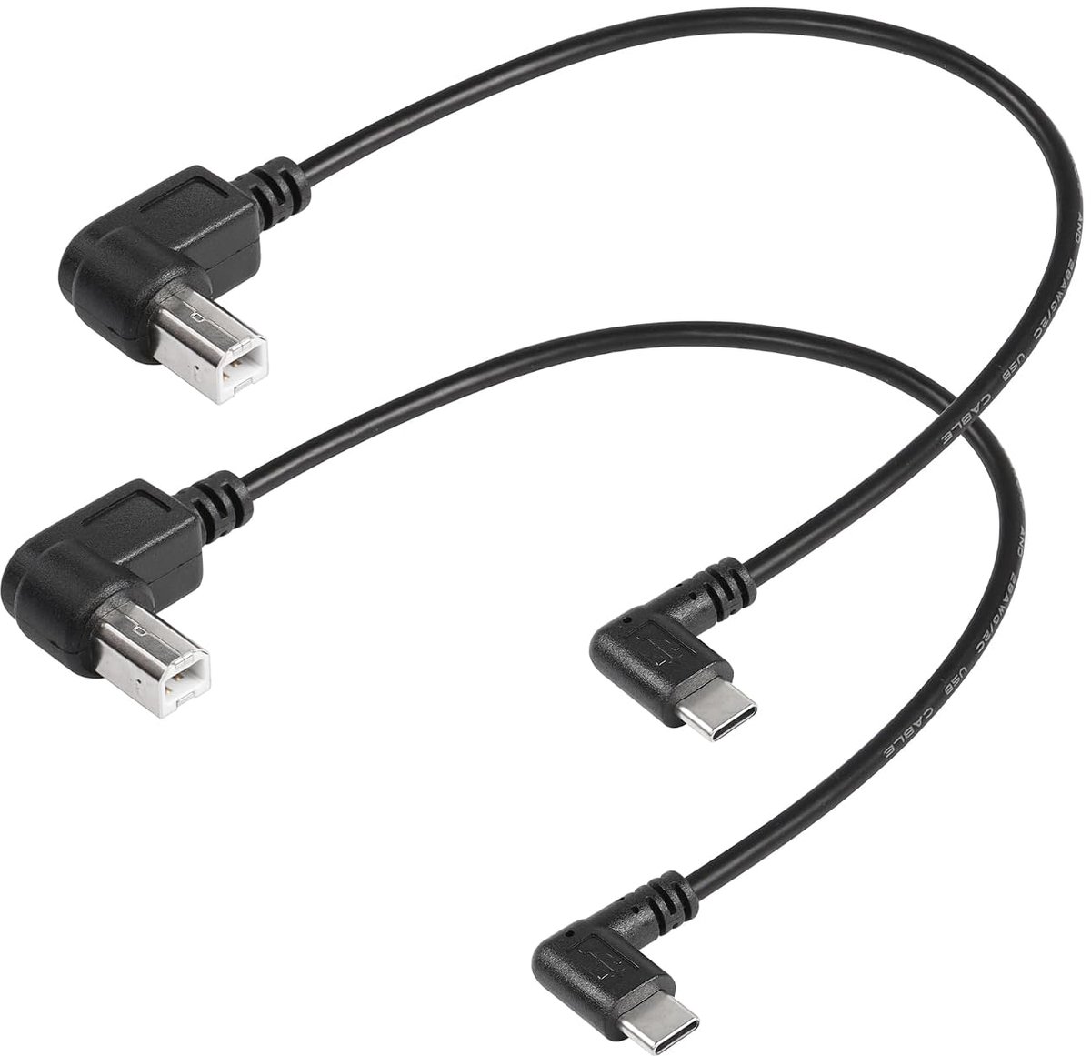 SinLoon 2pcs USB B to Type C Right Angle Converter for Printer, MIDI Controller, Scanner, Digital Piano and DJ Device - ShopVlot