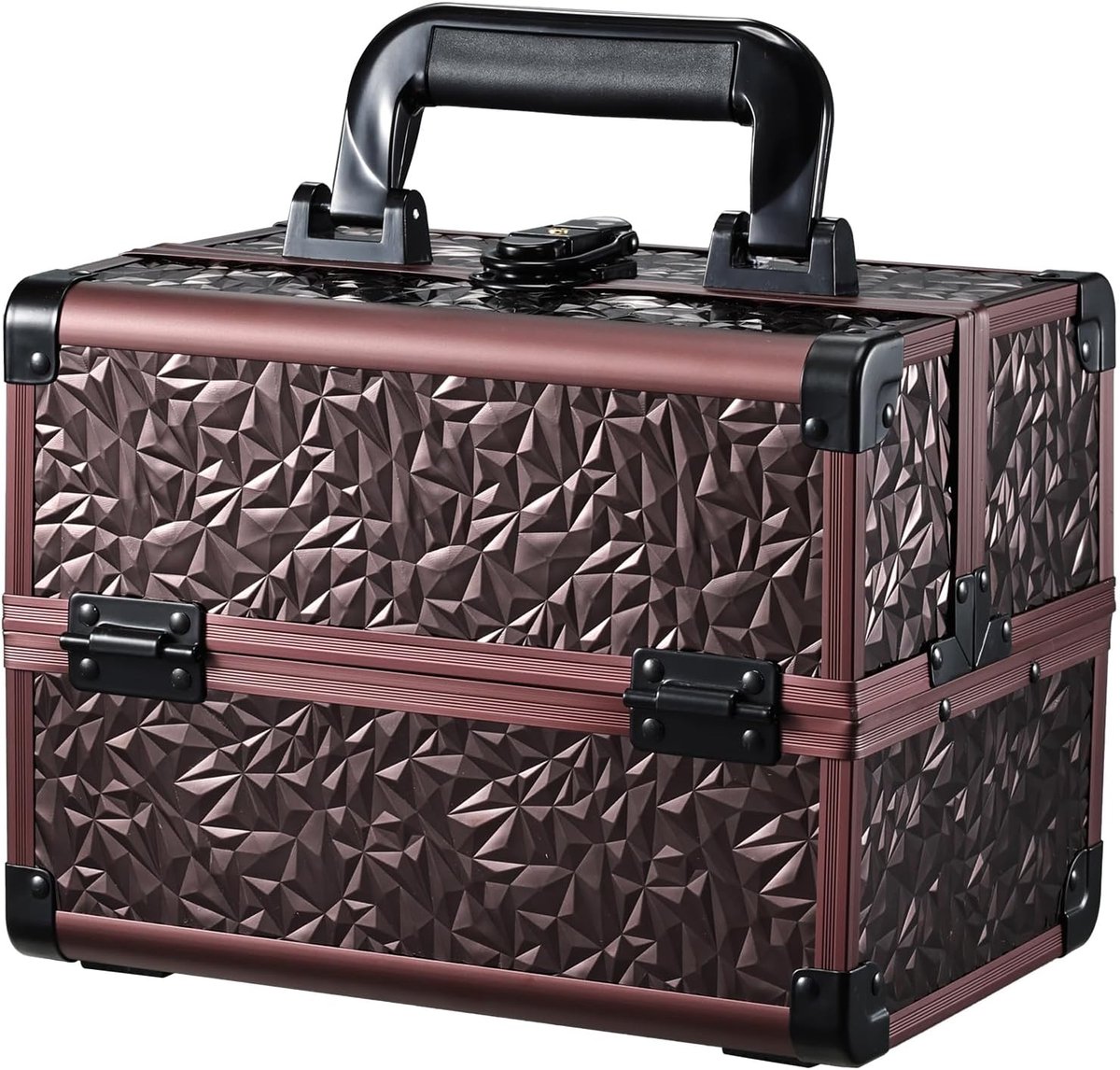 Cosmetic Case, Makeup Case, Aluminum Beauty Case, Hairdressing Case, Nail Case, Makeup Organizer, Case with Lock - ShopVlot
