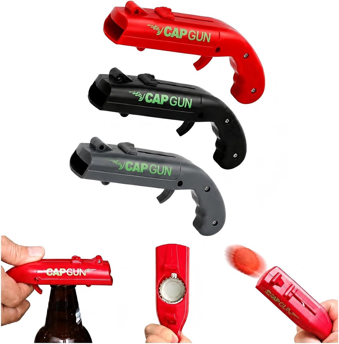 3 Pièces Flesopener in de vorm van een speelgoedpistool - Flesopener - ShopVlot