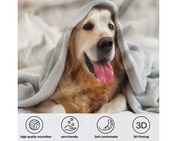 Hoimlm Beddengoed voor kinderen - hond bedrukt dekbedovertrek, kussensloop, huisdieren bedden set microvezel - ShopVlot