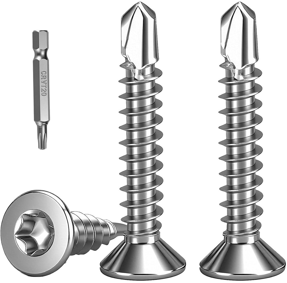 100 Pieces Torx Self Drilling Screws for Metal,M4,2x25mm Drilling Screw Screws Countersunk Head,Self Tapping Screws - ShopVlot