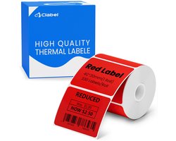 CLABEL 1 rol 40 x 30 mm, thermo-rood, labeltape voor labelprinter, zelfklevend, zelfklevende etiketten om te - ShopVlot