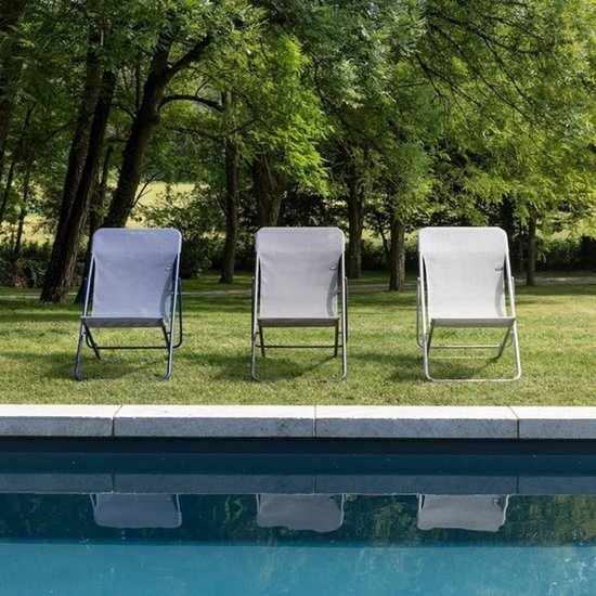 Aluminium ligstoel - Relaxstoel voor buiten - Zonnebaden in de tuin - Opvouwbaar - 3 kg - 310 pond - Terra — afbeelding 2