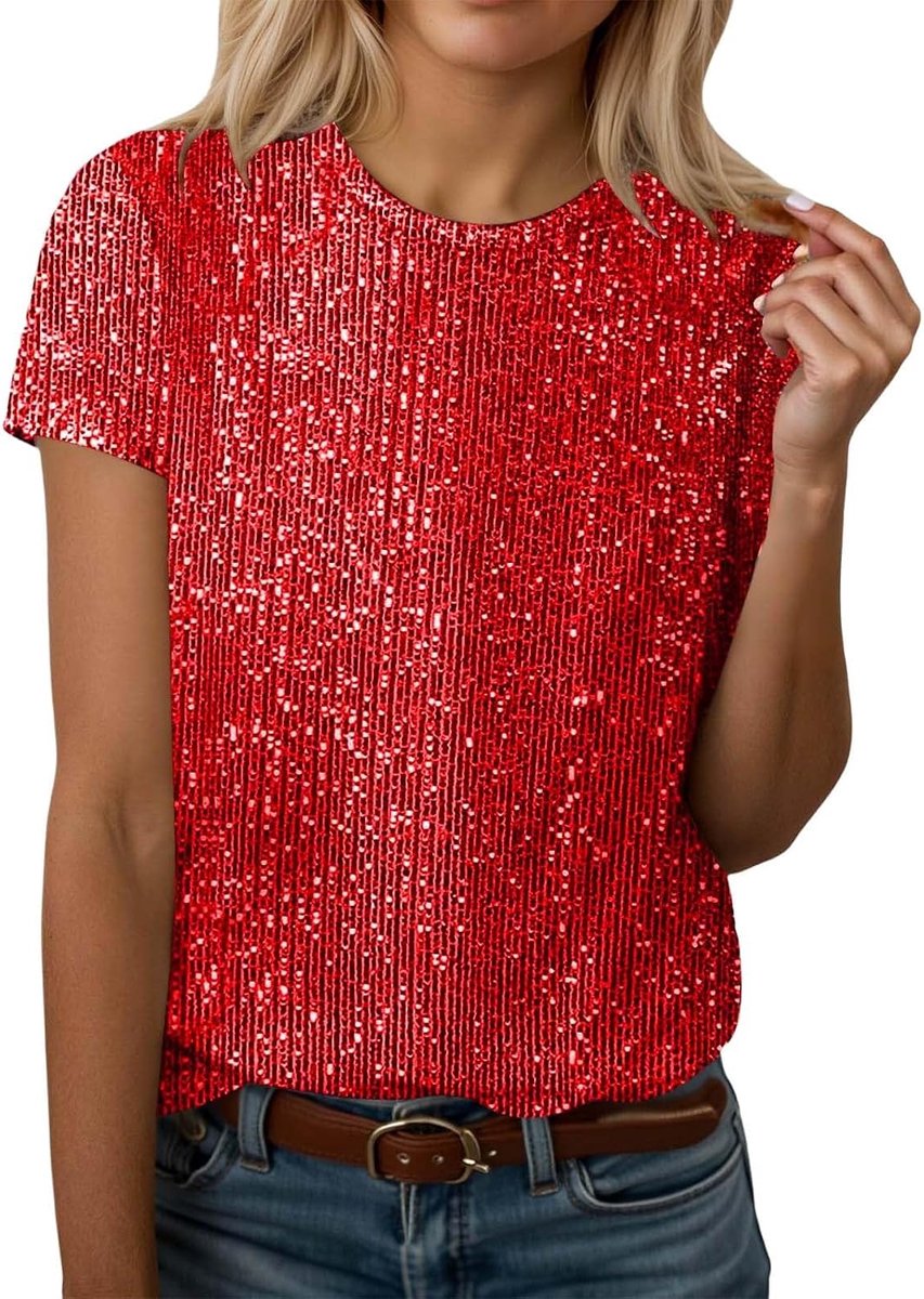 Glitter T-shirt met korte mouwen