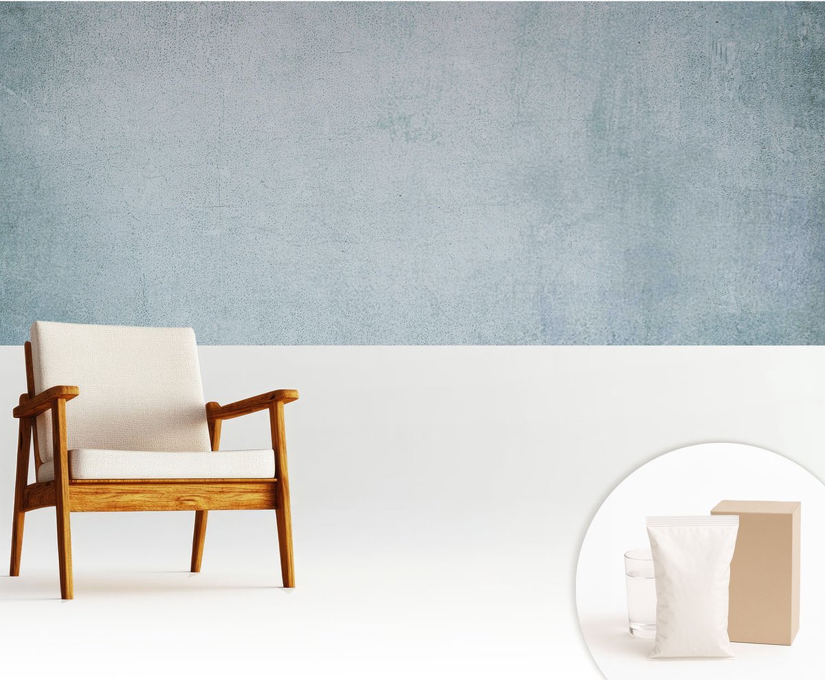 Wallfluent Fotobehang - Grijs Vliesbehang - 250x104 cm - Grijs Beton Muurschildering - Slaapkamer behang Texturen - Fotobehang Vlies - Slaapkamer behang