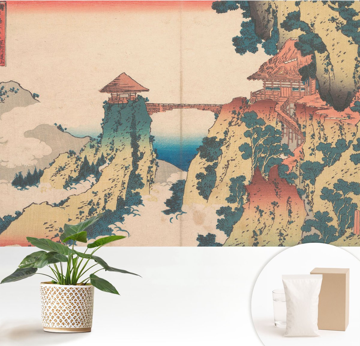 Wallfluent Fotobehang - Beige Vliesbehang - 152x104 cm - Schilderachtig Landschap Fotobehang Vlies - Woonkamer behang Deel - Muurschildering - Woonkamer behang