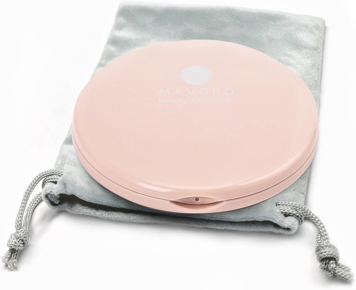 SnelShoppen - Compact Vergroot Spiegel voor Portemonnee, 1x/10x Vergroting - Dubbelzijdige Reismirror, 10cm Handspiegel of Tas Spiegels, Vouwbare Draa