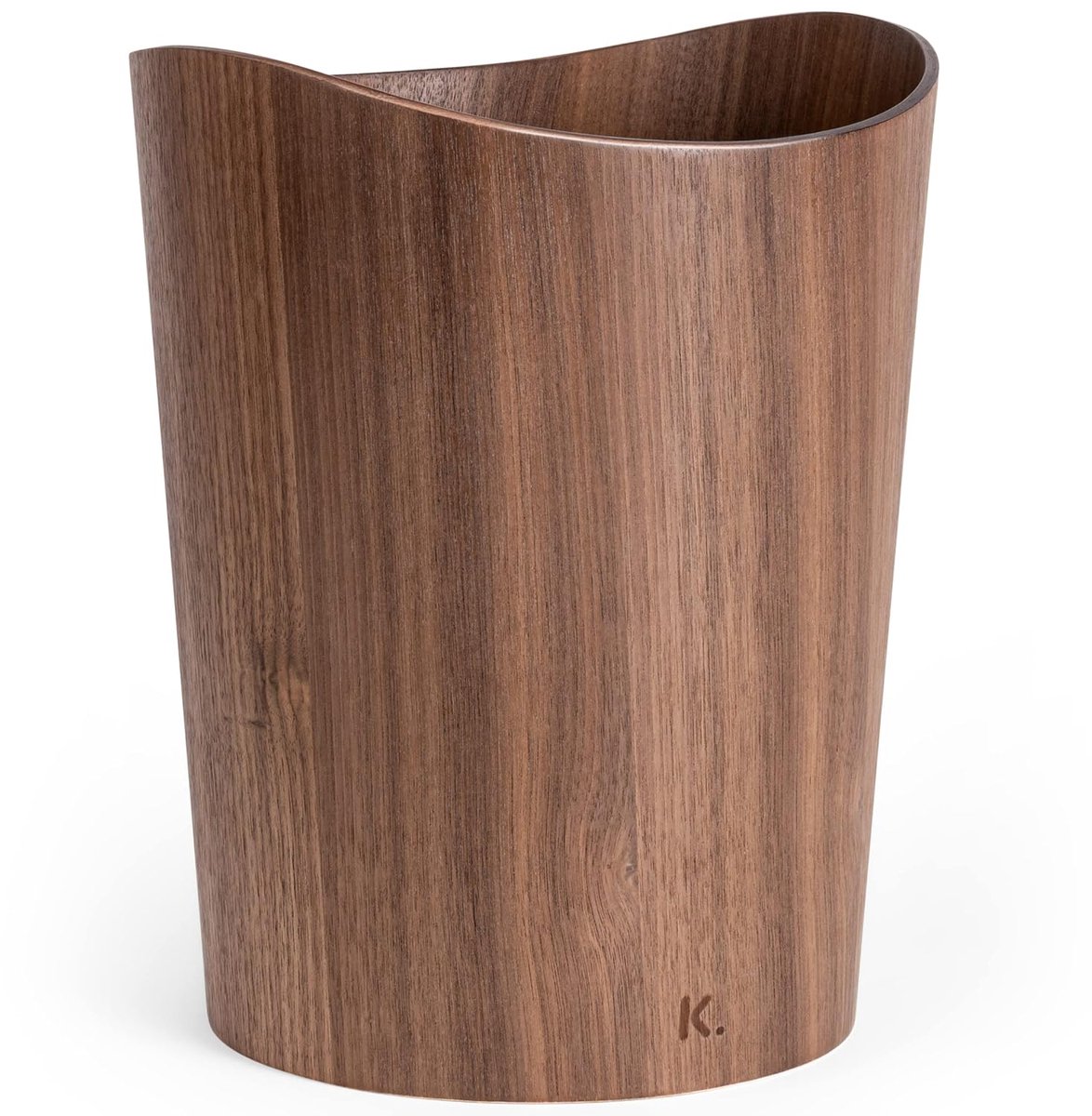 SnelShoppen - Houten Afvalbak 'Börje' | 9L Papieremmer van Echte Hout | Walnoot | Voor Kantoor, Kinderkamer, Slaapkamer, en Meer