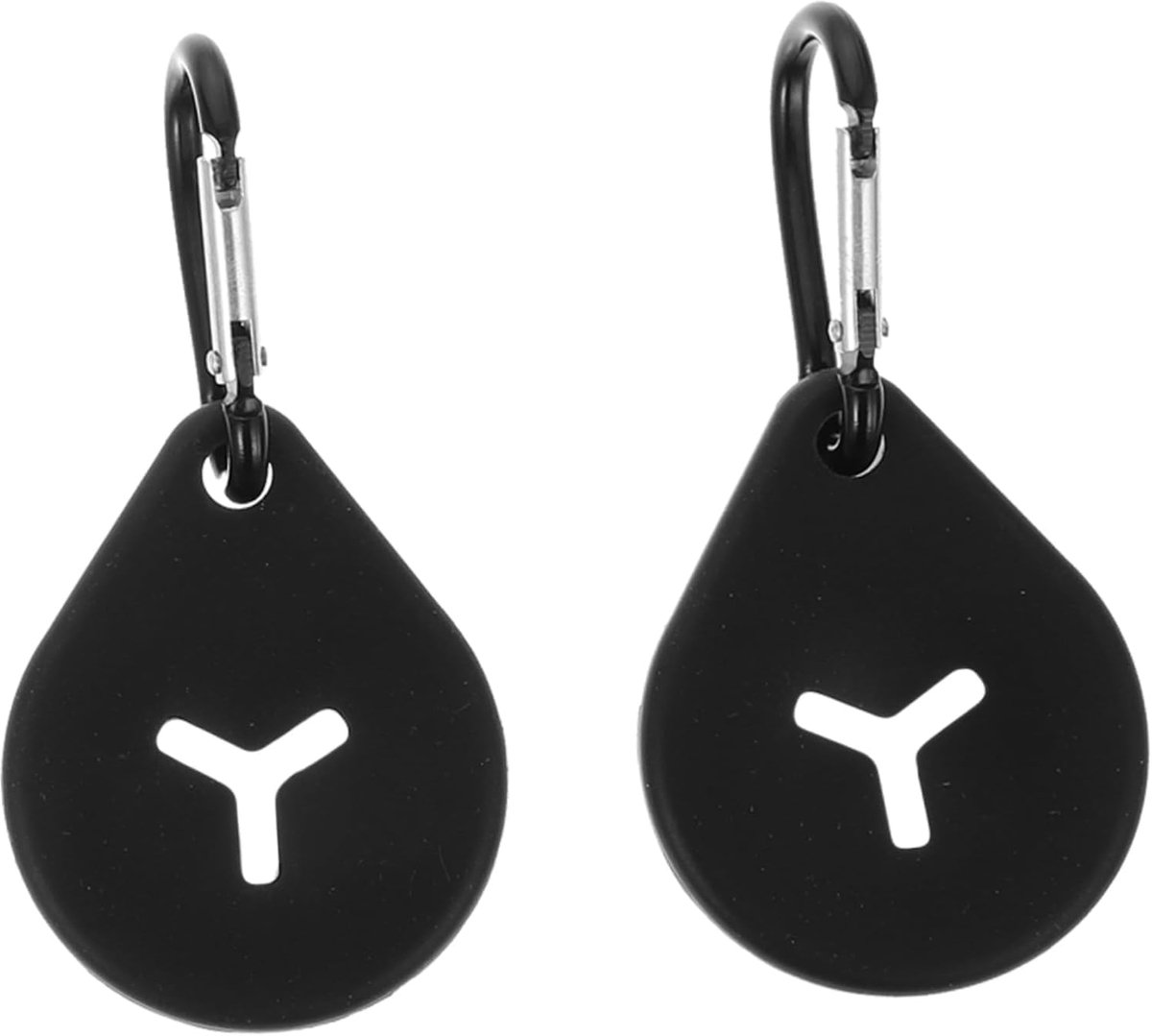 SnelShoppen - Set van 2 Zwarte Poepzak Houder, Silicone Poepzak Houder voor Honden, Handsfree Poepzak Houder met 2 Haakjes, Ideaal voor Wandelen en Bu