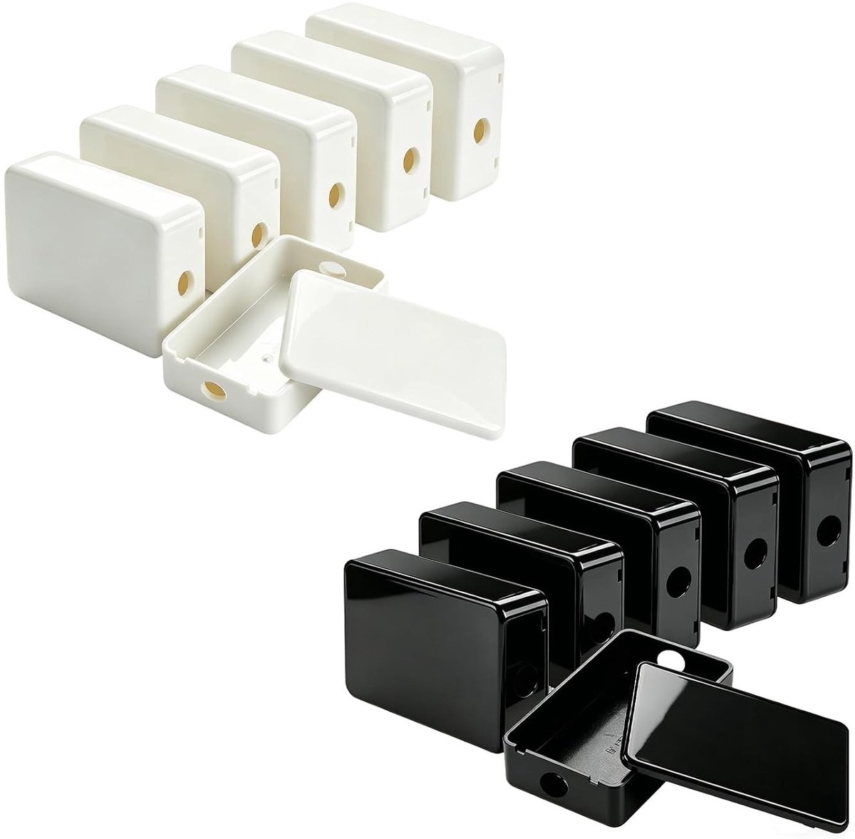 Image of 12-delige kleine verbindingsdoos 55×35×15 mm – Waterdichte behuizing van ABS voor elektronica, mini aansluitdoos voor doe-het-zelfprojecten, koppel- en aansluitdoos