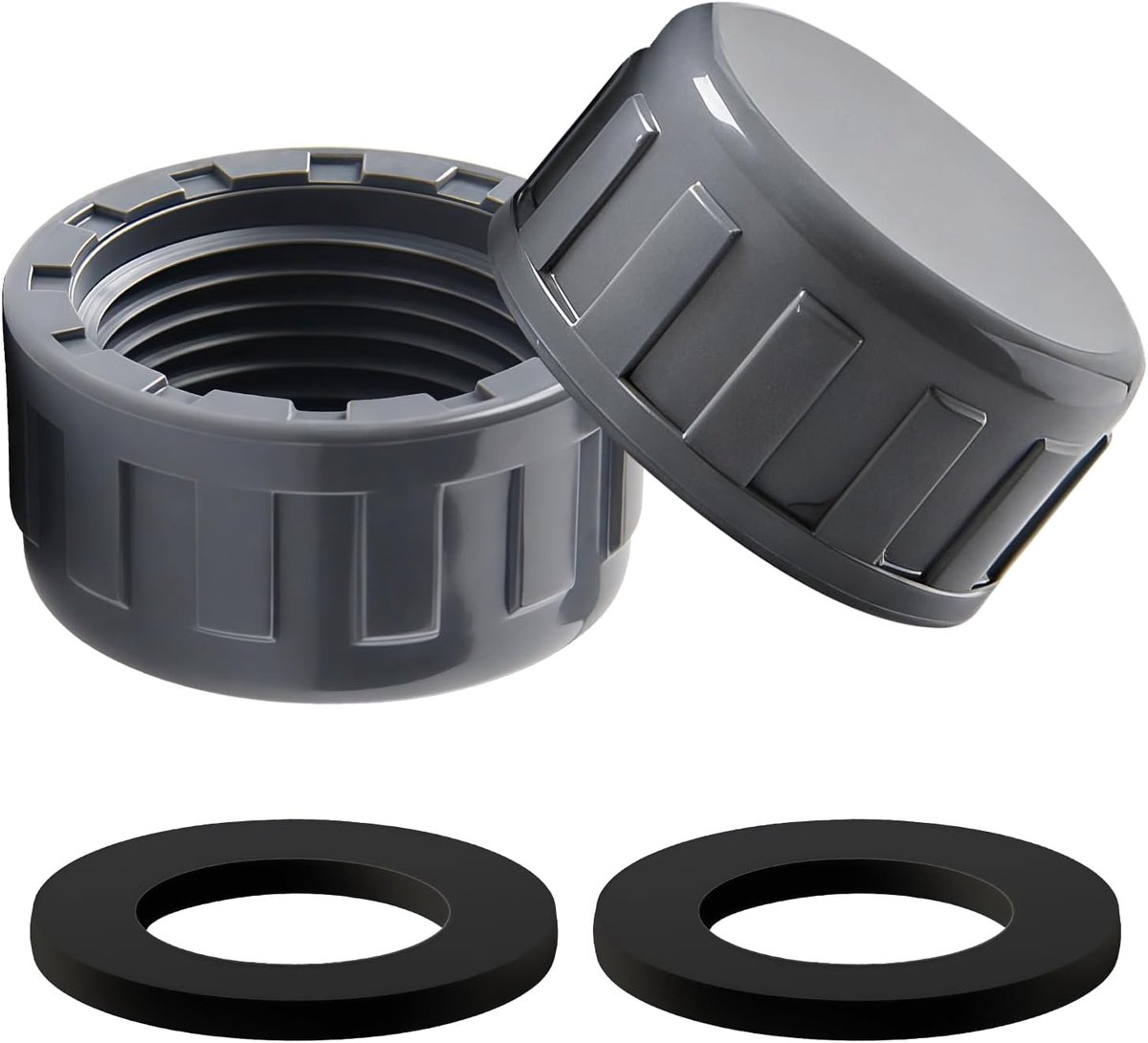 2 Stuks Plastic Einddoppen, Vrouwelijke Schroefdraad, Lekkagevrije Afsluitdop voor Wasmachine, Keuken, Badkamer en Wasruimte Afvoeren (40 mm)