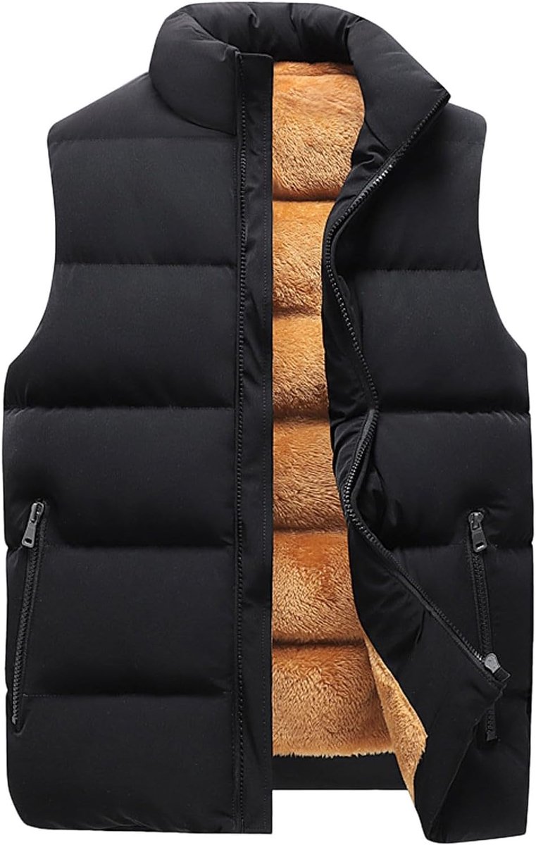 Verdikt gevoerd ondergoed vest van lamswol voor dames en heren, modieus wintervest