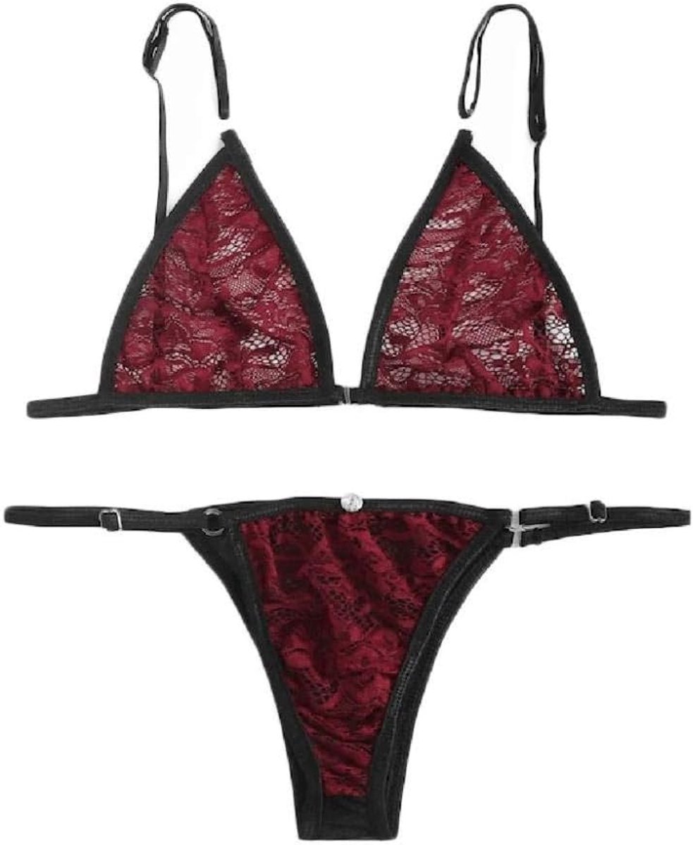 Babydolls, nachtjaponnen & negligés dames Vrouwen Sexy Kanten Ondergoed Transparante Nachtkleding Lingerie Sexy Dunne Bh-set